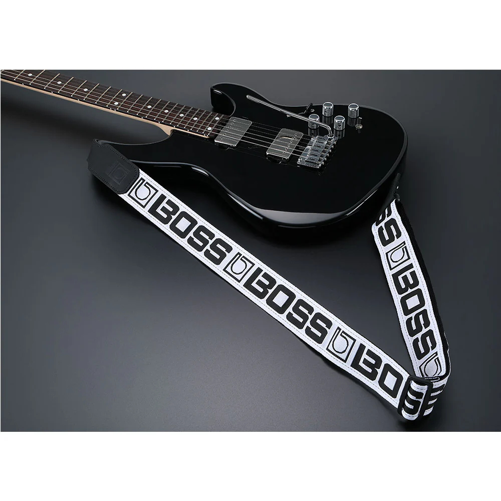 BOSS Monogram Guitar Strap - White/Black - Image 2