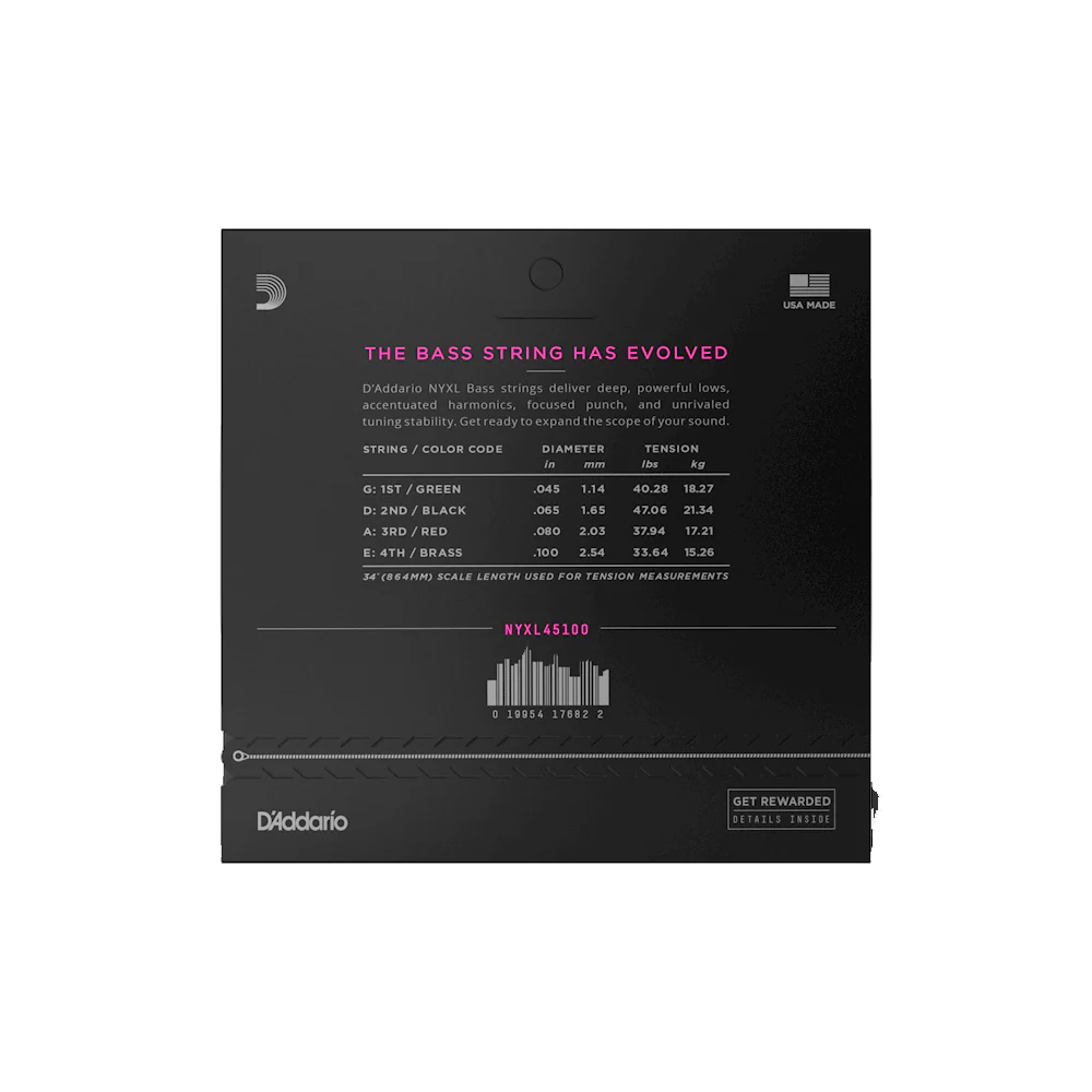 D'ADDARIO NYXL Super Long Bass Guitar Strings Set - Regular Light SL (45-100) - Image 2