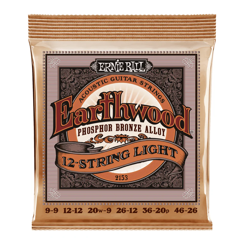 ERNIE BALL Earthwood 12 String Acoustic Guitar Strings Set - 12-String Light (9-46)