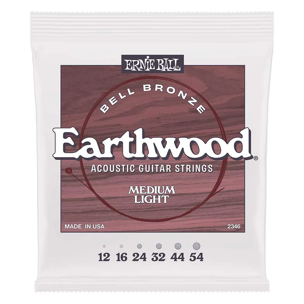 ERNIE BALL Earthwood Bell Bronze Acoustic Guitar Strings Set - Medium Light (12-54)