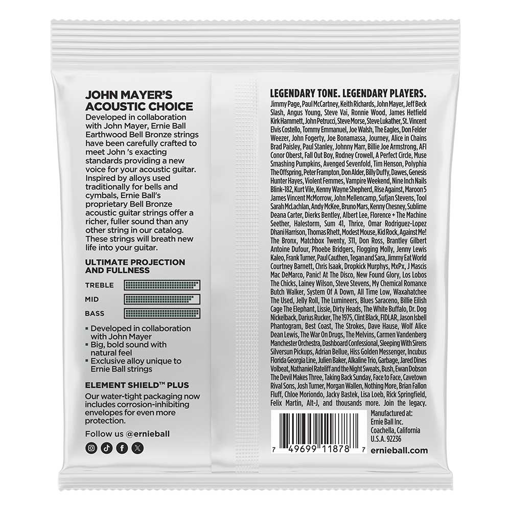ERNIE BALL Earthwood Bell Bronze Acoustic Guitar Strings Set - Medium (13-56) - Image 2