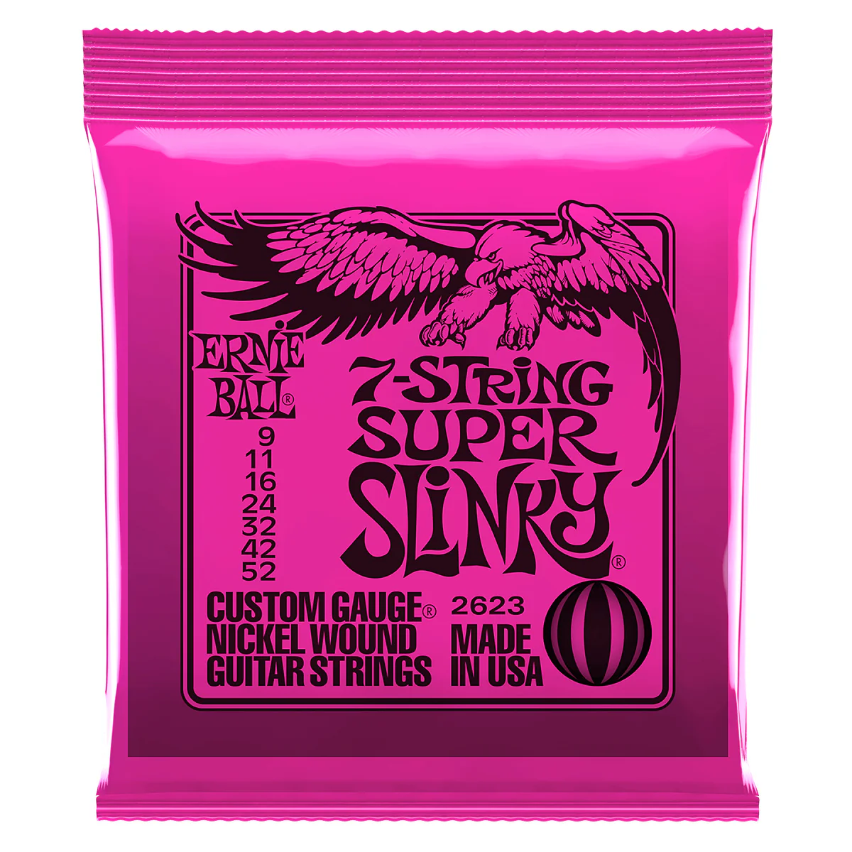 ERNIE BALL 7 String Electric Guitar Strings Set - Super Slinky (9-52)