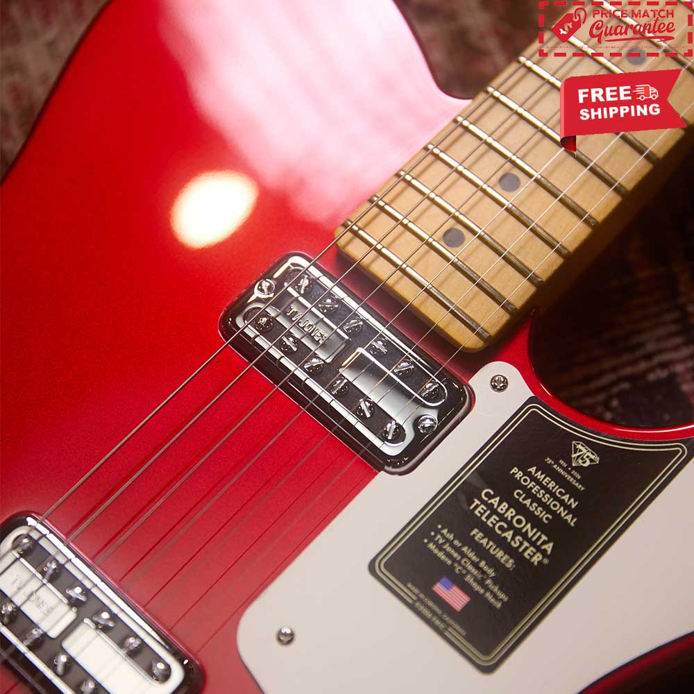 FENDER 75th Anniversary American Pro Classic Cabronita Telecaster - Candy Red - Image 9