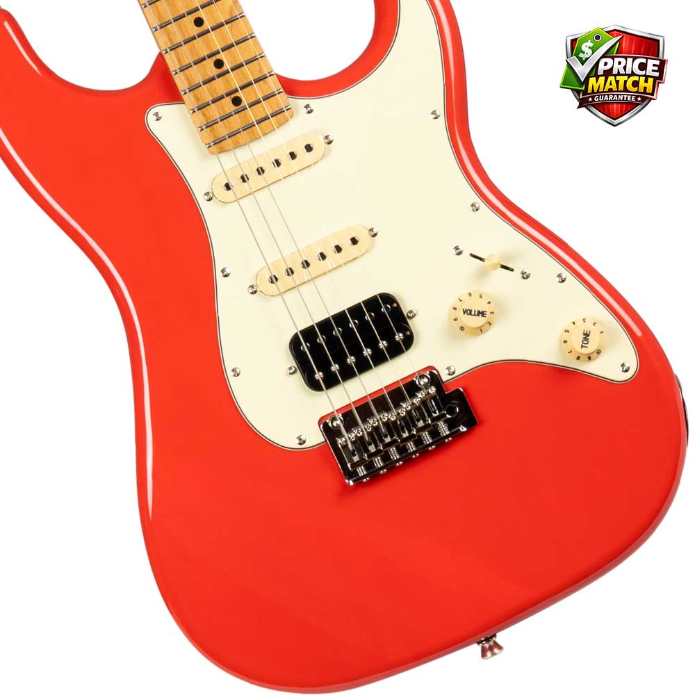 JET JS-400 HSS Electric Guitar - Coral Red - Image 3