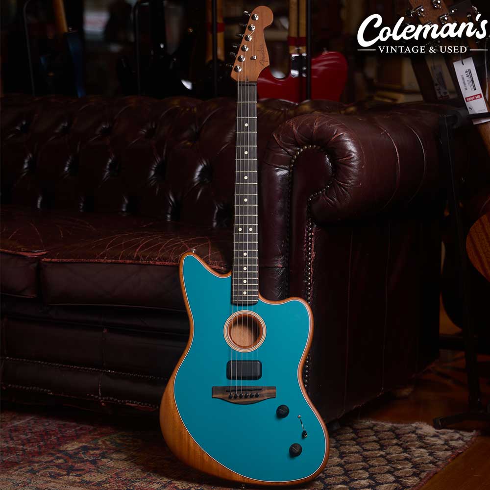 PRELOVED FENDER American Acoustasonic Jazzmaster Ocean Turquoise - Image 2