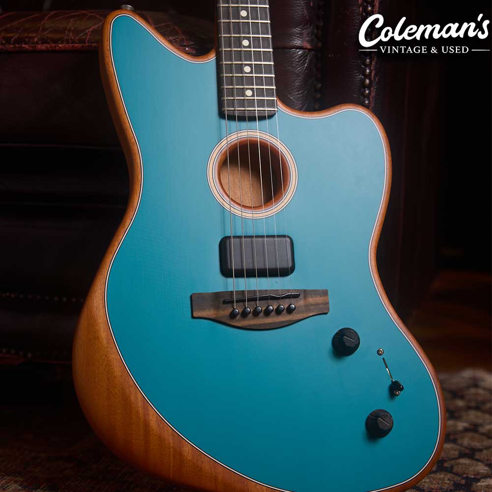 PRELOVED FENDER American Acoustasonic Jazzmaster Ocean Turquoise - Image 3