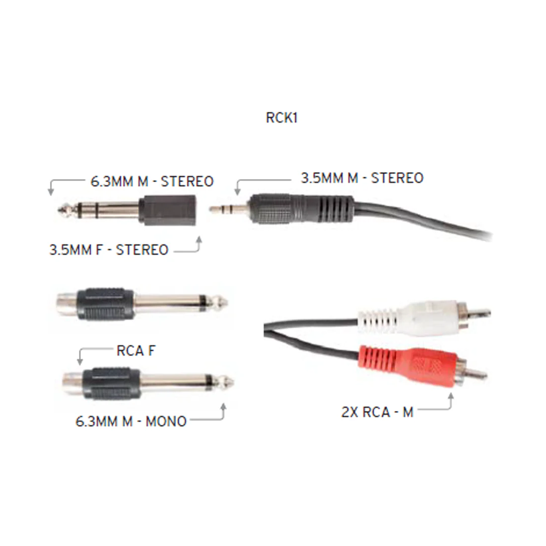 Carson RCK1 6.5 foot - 6.3mm Stereo to 2x RCA JACK Cable Kit - Image 2