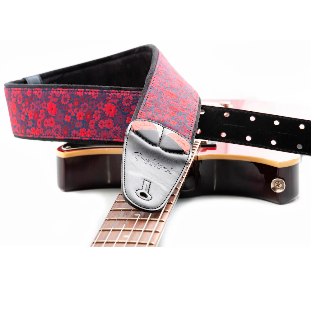 Right On Straps MOJO Daisy Red Guitar Strap - Image 2