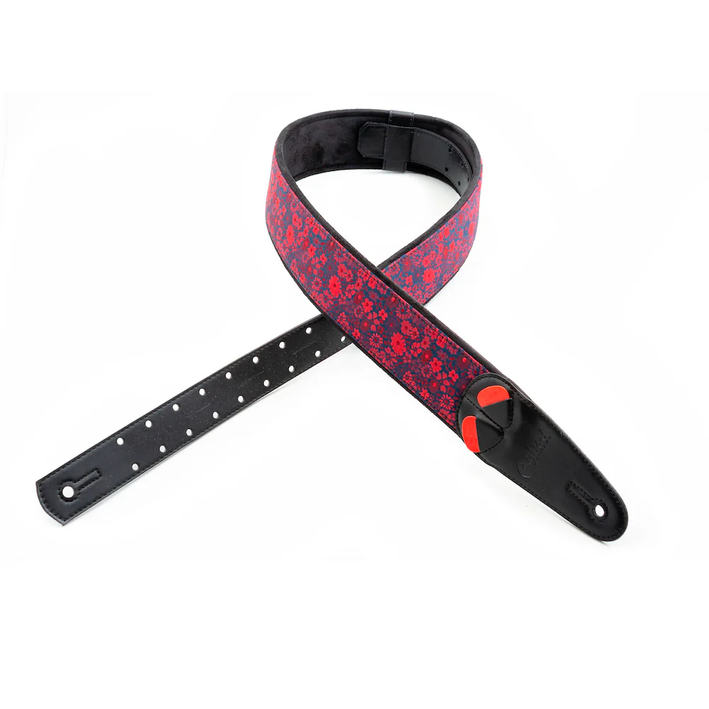 Right On Straps MOJO Daisy Red Guitar Strap - Image 3