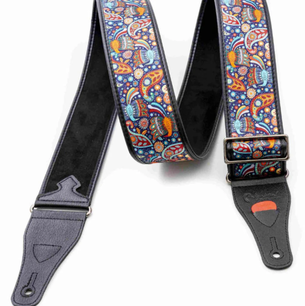 Right On Straps TALISMAN KASHMIR Blue Guitar Strap - Image 2